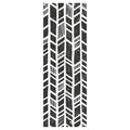 MODERN BLACK AND WHITE TRIBAL PATTERN RUNNER RUG