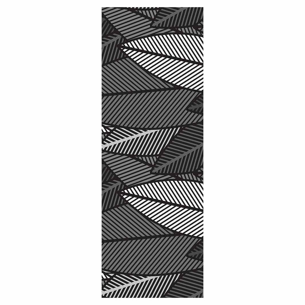 MODERN GREY STYLIZED LEAF PATTERN RUNNER RUG