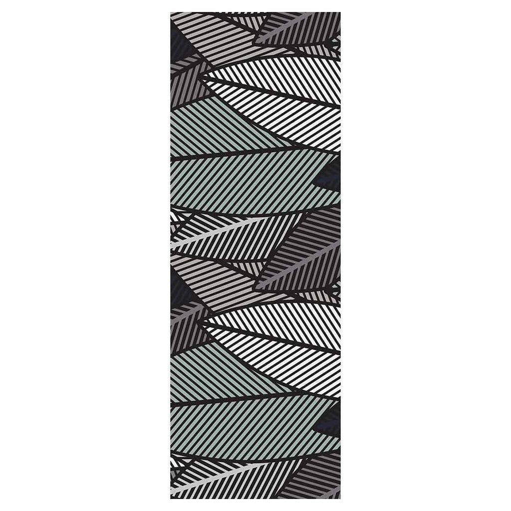 MODERN BLUE STYLIZED LEAF PATTERN  RUNNER RUG