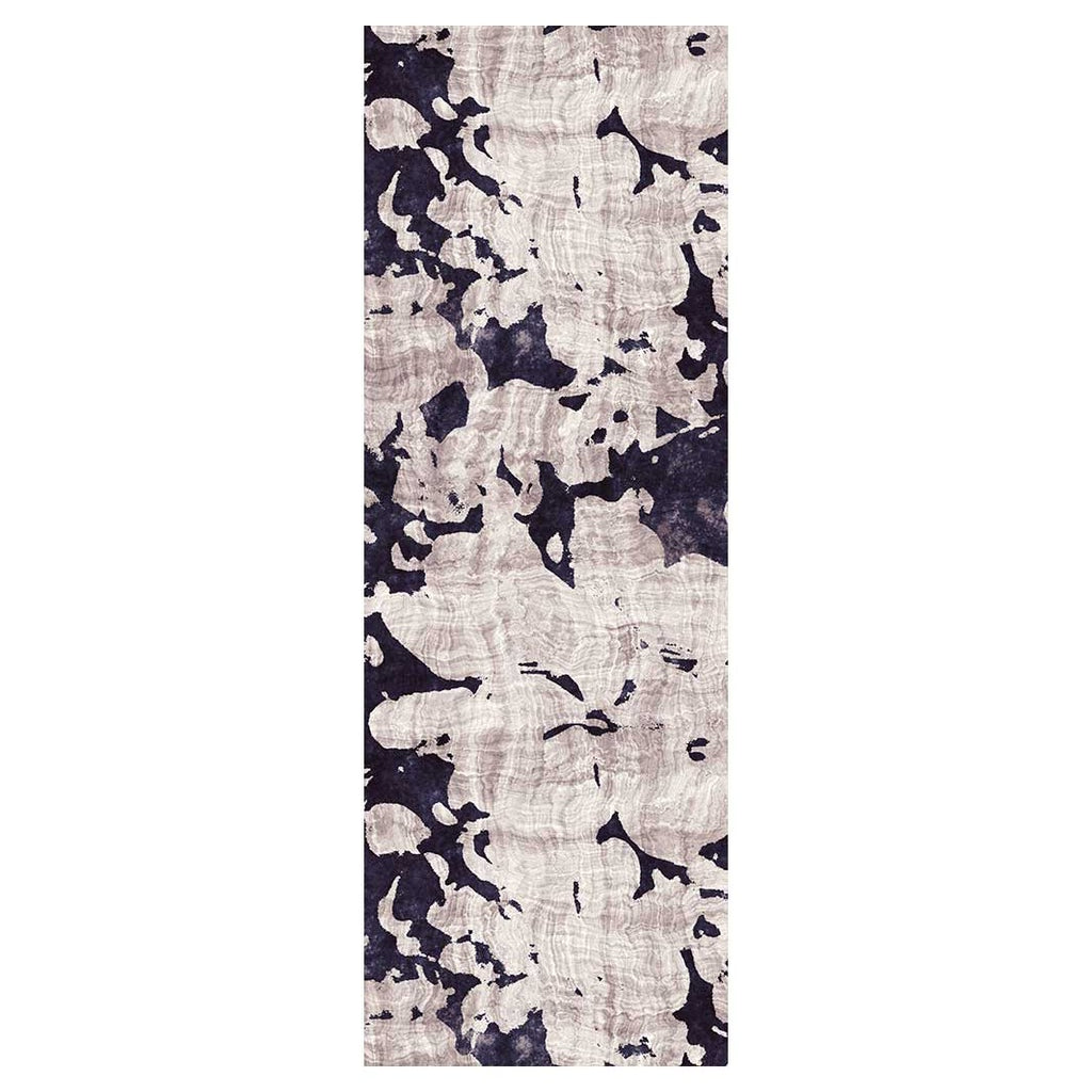 MODERN PURPLE ABSTRACT PAINT PATTERN RUNNER RUG