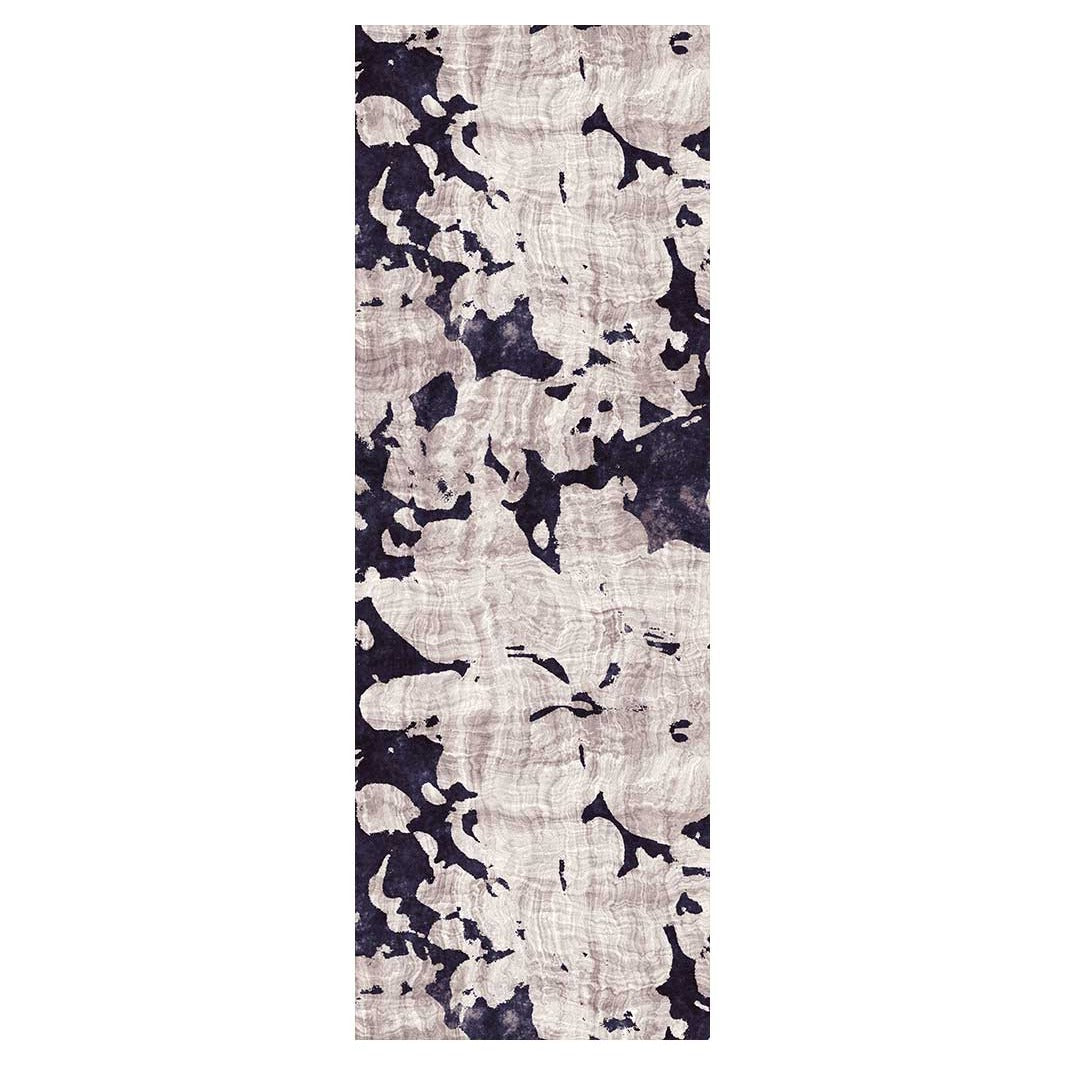 MODERN PURPLE ABSTRACT PAINT PATTERN RUNNER RUG
