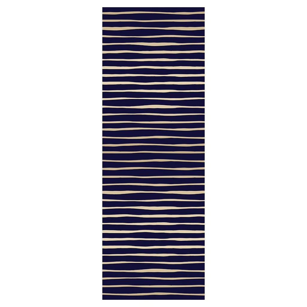 MODERN NAVY BOLD STRIPES RUNNER RUG