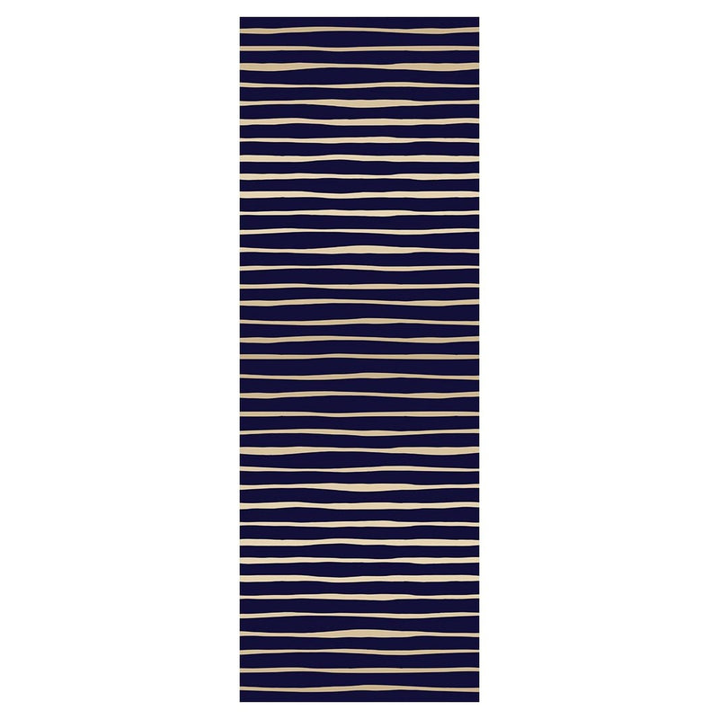 MODERN NAVY BOLD STRIPES RUNNER RUG