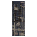 MODERN BLUE DISTRESSED INK LINES RUNNER RUG