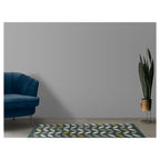 MODERN GREEN SIMPLISTIC SHAPE PATTERN  RUNNER RUG