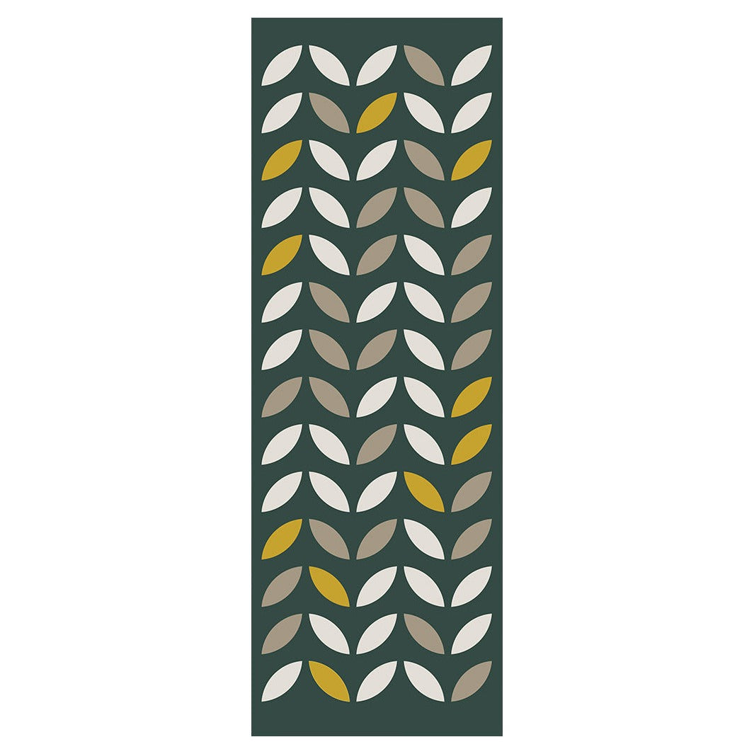 MODERN GREEN SIMPLISTIC SHAPE PATTERN  RUNNER RUG
