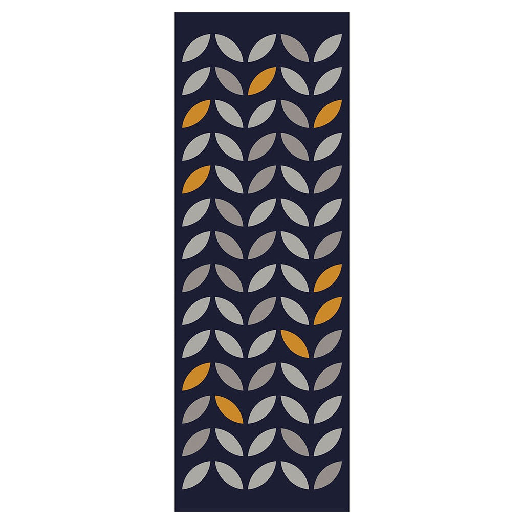 MODERN NAVY SIMPLISTIC SHAPE PATTERN  RUNNER RUG