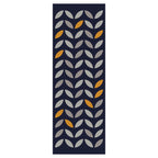 MODERN NAVY SIMPLISTIC SHAPE PATTERN  RUNNER RUG