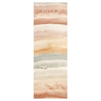 MODERN SAND BROWN RAINBOW WATERCOLOUR LINES RUNNER RUG