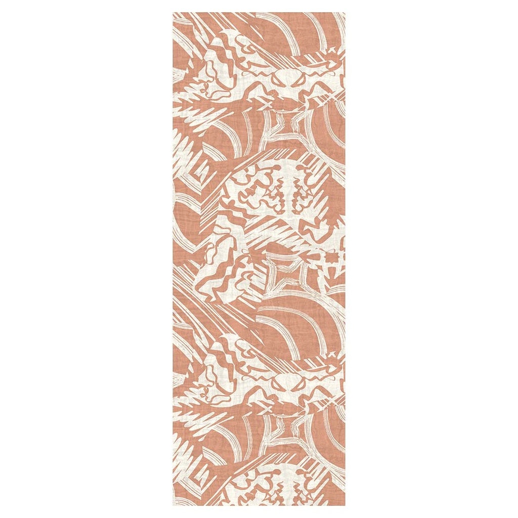 MODERN PEACH ABSTRACT PATTERN DRAWING RUNNER RUG