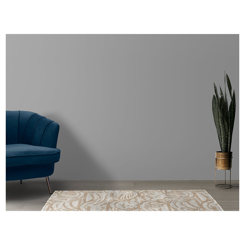 MODERN BEIGE ABSTRACT PATTERN DRAWING RUNNER RUG