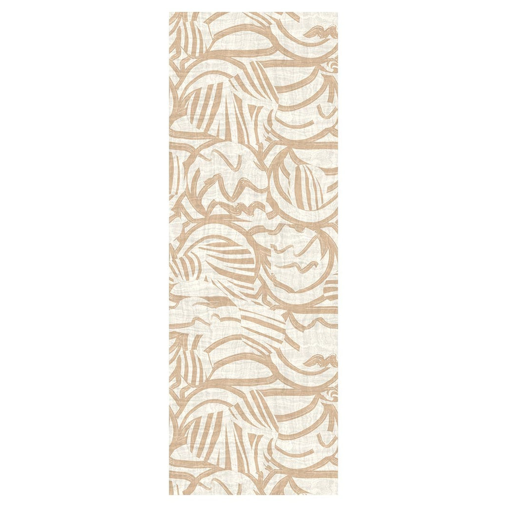 MODERN BEIGE ABSTRACT PATTERN DRAWING RUNNER RUG