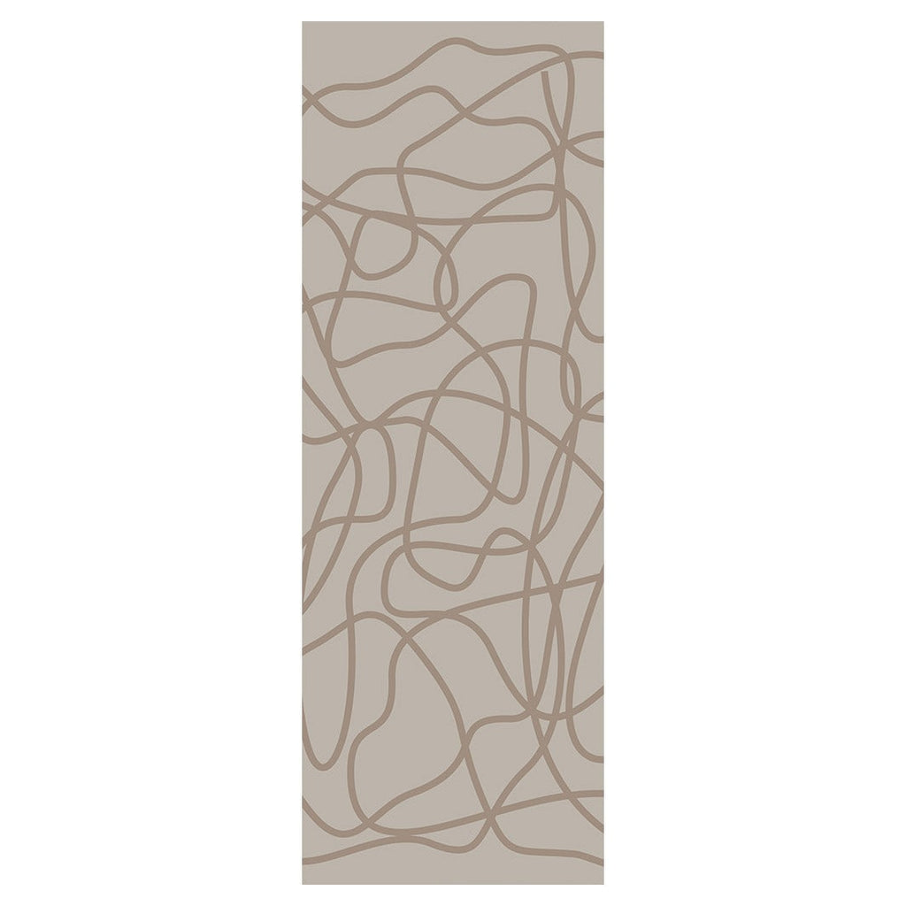MODERN BROWN ABSTRACT SCRIBBLE LINE  RUNNER RUG