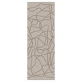 MODERN BROWN ABSTRACT SCRIBBLE LINE  RUNNER RUG