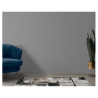 MODERN BLACK BEIGE PAINT STROKES RUNNER RUG