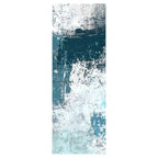MODERN BLUE ABSTRACT AGED TEXTURE RUNNER RUG