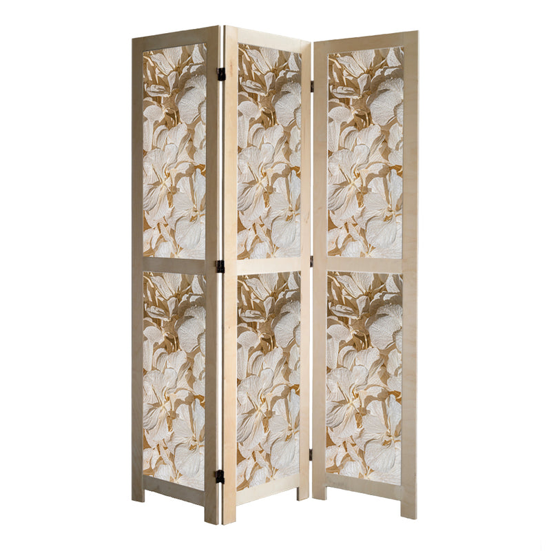 FLORAL CREAM BLEACHED HYDRANGEA LEAVE ROOM DIVIDER