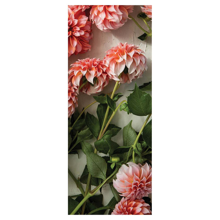 FLORAL ORANGE SCATTERED DAHLIAS WITH LEAVES ROOM DIVIDER