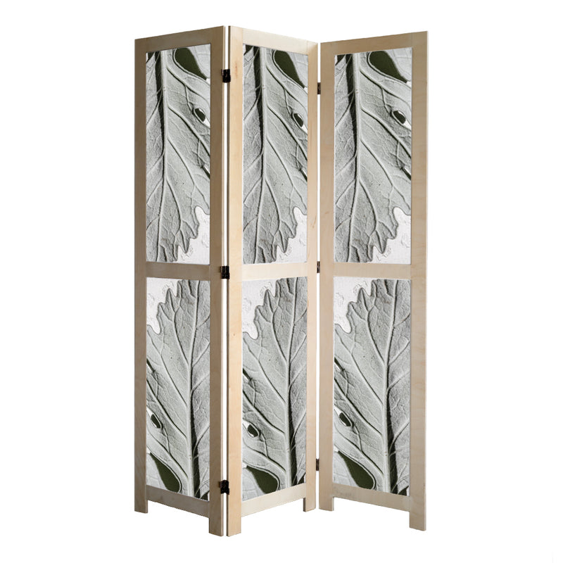 LEAVES GREY MONOCHROME LEAF ROOM DIVIDER