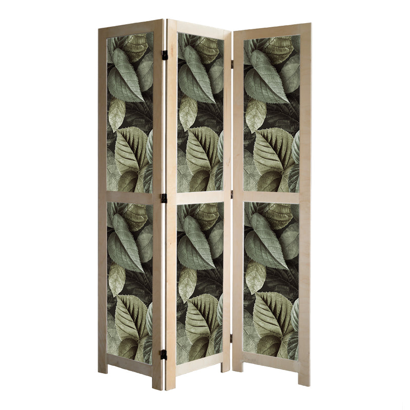 LEAVES GREEN MONOCHROMATIC LEAVES ROOM DIVIDER
