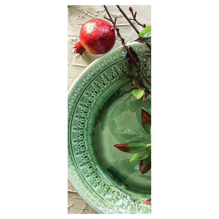 NATURAL RED POMEGRANATES ON GREEN PLATE ROOM DIVIDER