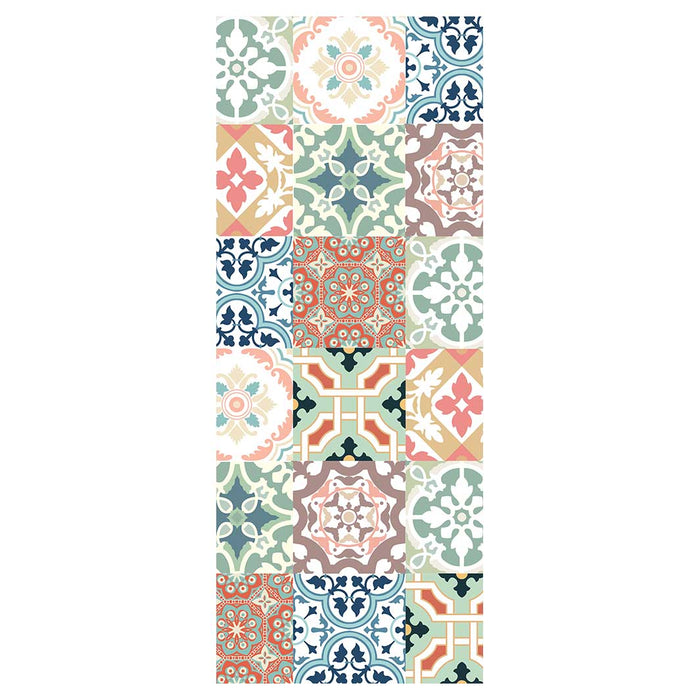 PATTERN TEAL AND ORANGE TILE ROOM DIVIDER