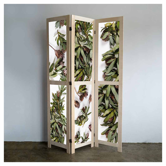 DRIED PROTEA WITH GREEN LEAVES ROOM DIVIDER