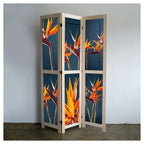 STRELITZIA ON DARK BLUE ROOM DIVIDER