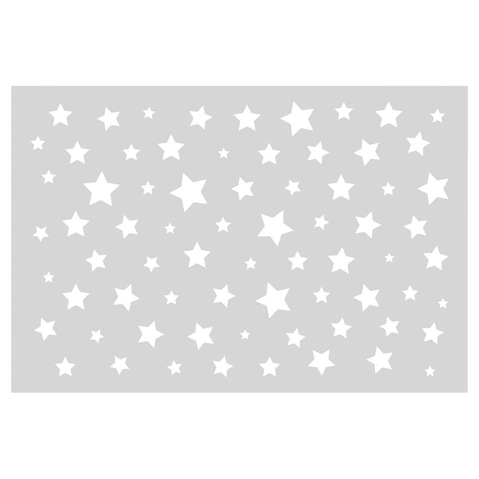 KIDS GREY WHITE STARS PATTERN  RECTANGULAR RUG