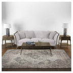 CLASSIC BROWN AUTUMN DISTRESSED RECTANGULAR RUG