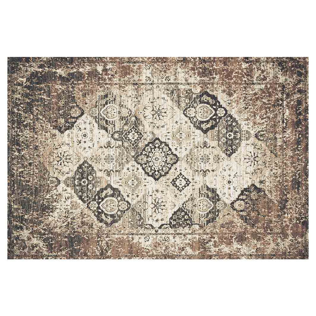 CLASSIC BROWN AUTUMN DISTRESSED RECTANGULAR RUG