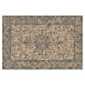 CLASSIC BROWN AND BLUE ORIENTAL PATTERN RECTANGULAR RUG