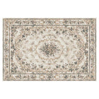 CLASSIC BEIGE VINTAGE FLORAL RECTANGULAR RUG
