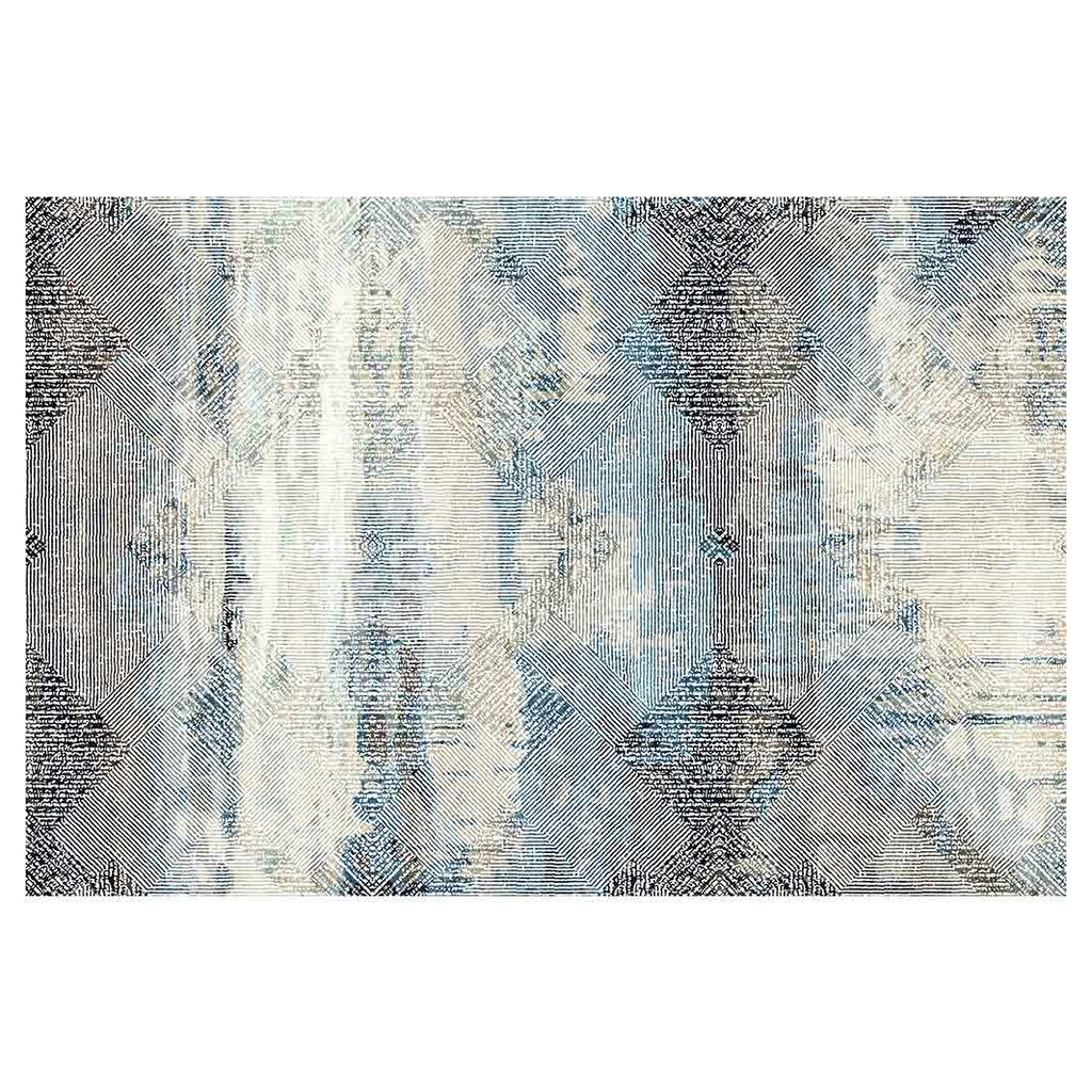 CLASSIC BLUE DIAMOND SHAPES RECTANGULAR RUG