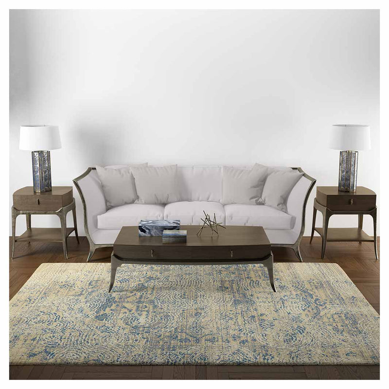 CLASSIC YELLOW VINTAGE FINGERPRINT RECTANGULAR RUG