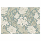 CLASSIC BLUE FLORAL PATTERN RECTANGULAR RUG
