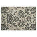 CLASSIC GREY NEUTRAL FLORAL RECTANGULAR RUG