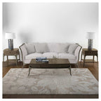 CLASSIC BROWN NEUTRAL VINTAGE FLORAL RECTANGULAR RUG