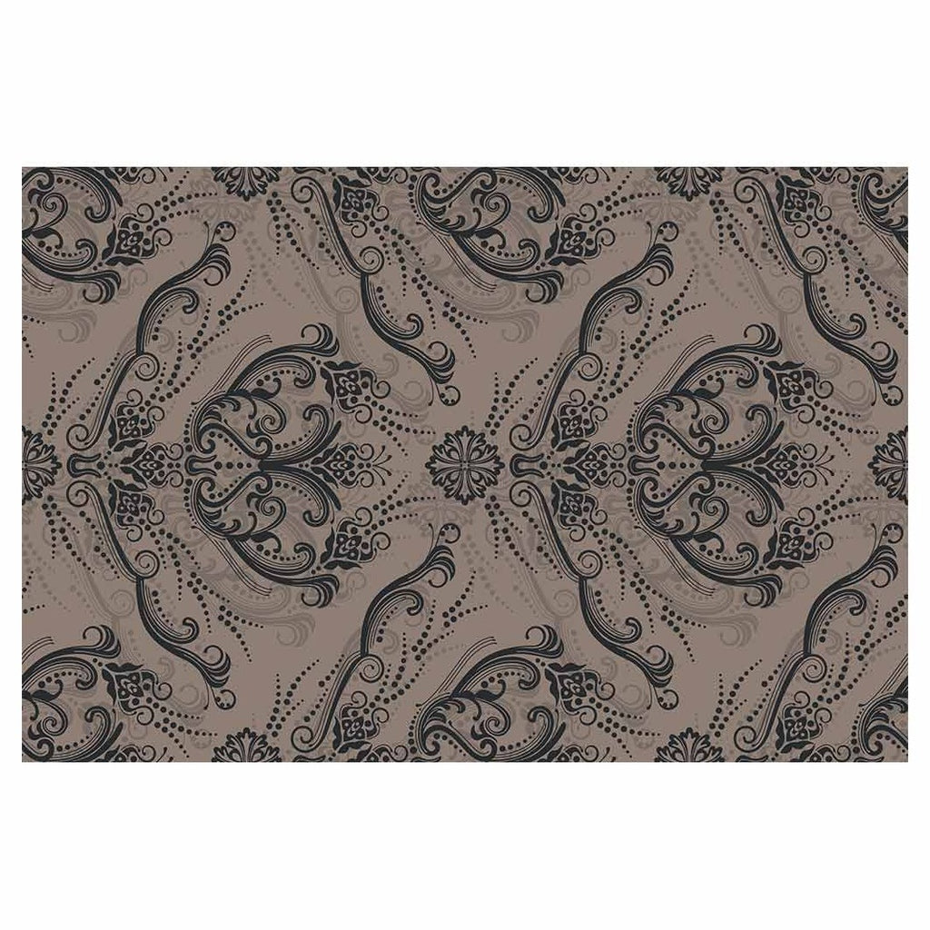 CLASSIC BEIGE AND BLUE RICH ORNAMENT PATTERN RECTANGULAR RUG