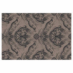 CLASSIC BEIGE AND BLUE RICH ORNAMENT PATTERN RECTANGULAR RUG