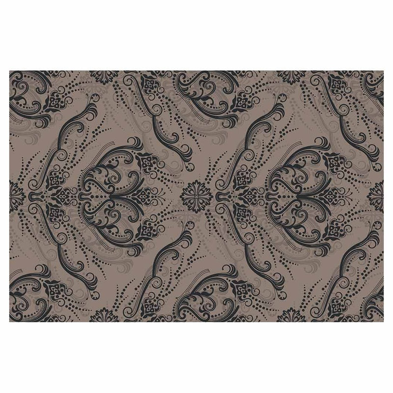 CLASSIC BEIGE AND BLUE RICH ORNAMENT PATTERN RECTANGULAR RUG