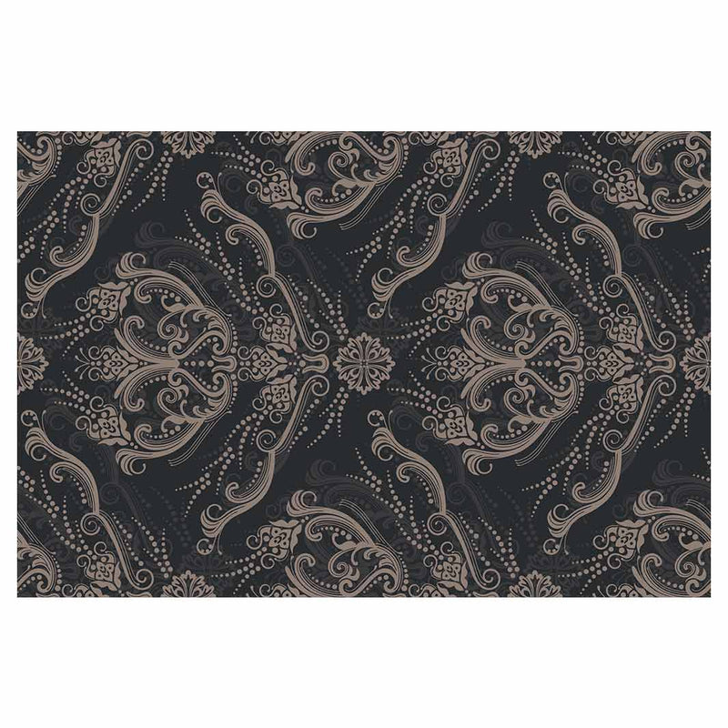 CLASSIC BLUE DARK RICH ORNAMENT PATTERN RECTANGULAR RUG