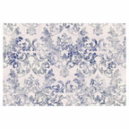 CLASSIC BLUE LIGHT FLEUR DE LIS DISTRESSED RECTANGULAR RUG