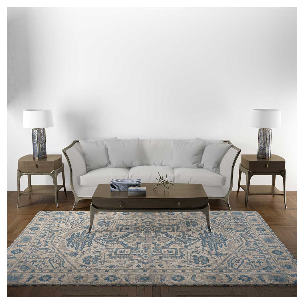 CLASSIC BLUE TRADITIONAL RECTANGULAR RUG