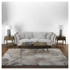 CLASSIC BEIGE VINTAGE FLOWER RECTANGULAR RUG