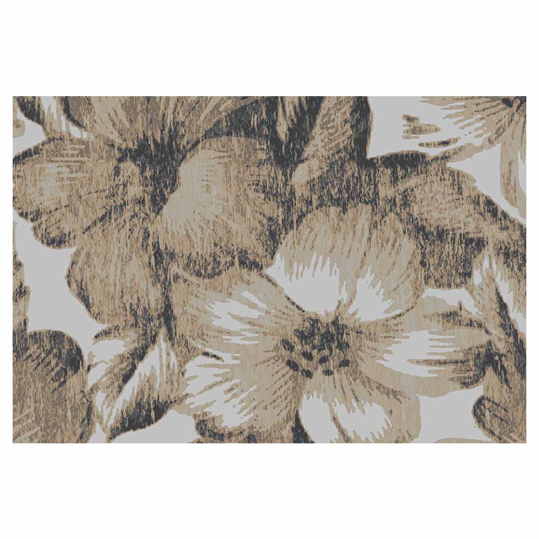 CLASSIC BEIGE VINTAGE FLOWER RECTANGULAR RUG