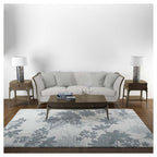 CLASSIC BLUE TONED FOLIAGE RECTANGULAR RUG