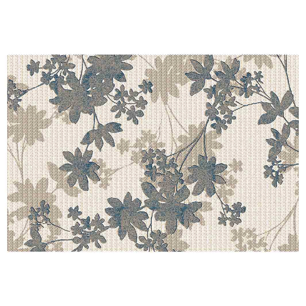 CLASSIC BLUE BEIGE TONED FOLIAGE RECTANGULAR RUG