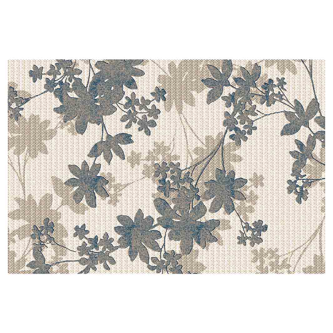 CLASSIC BLUE BEIGE TONED FOLIAGE RECTANGULAR RUG