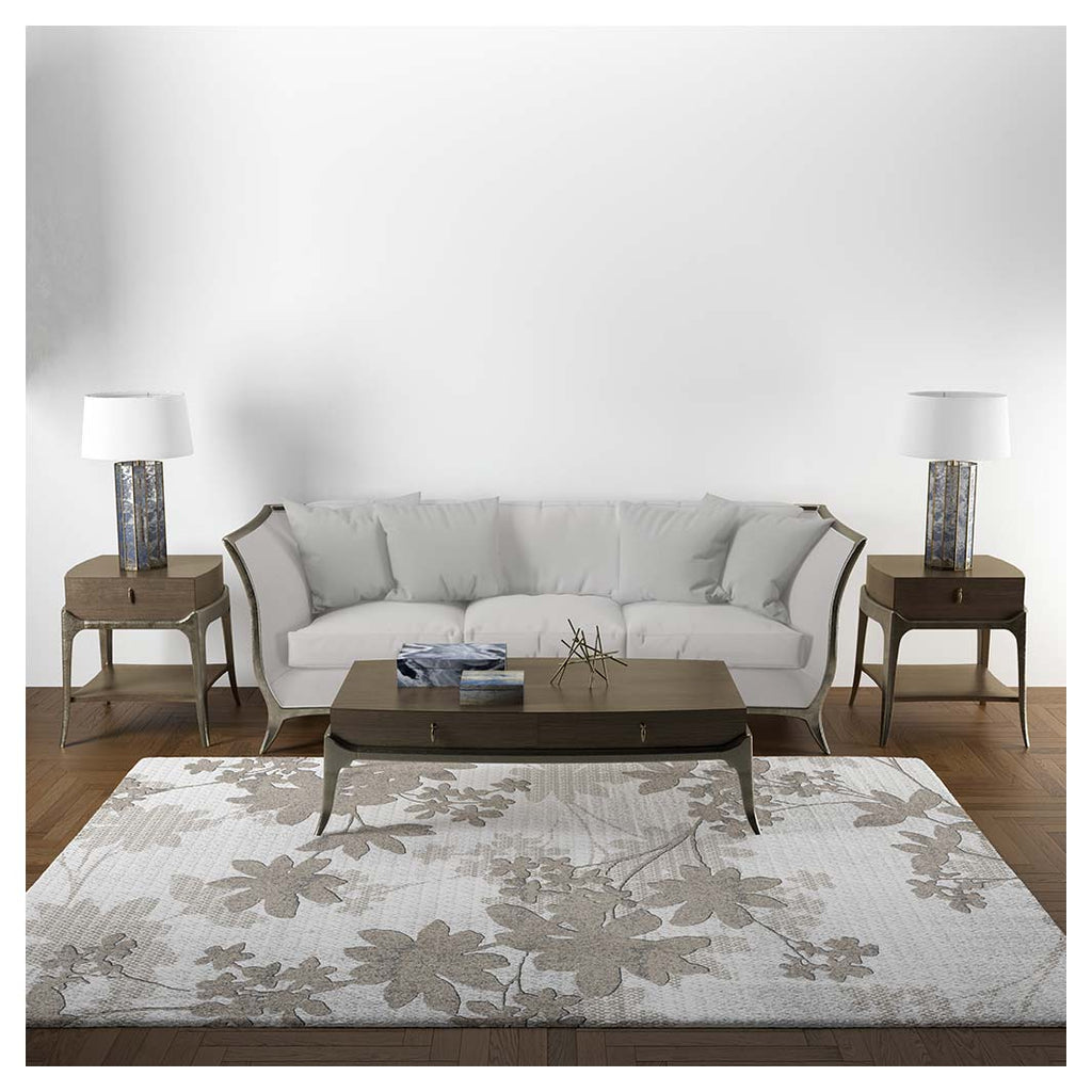 CLASSIC BEIGE TONED FOLIAGE RECTANGULAR RUG